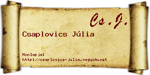 Csaplovics Júlia névjegykártya