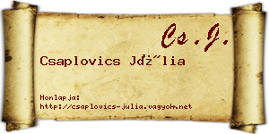 Csaplovics Júlia névjegykártya